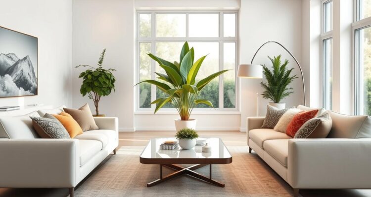 Białe ściany w salonie jakie dodatki