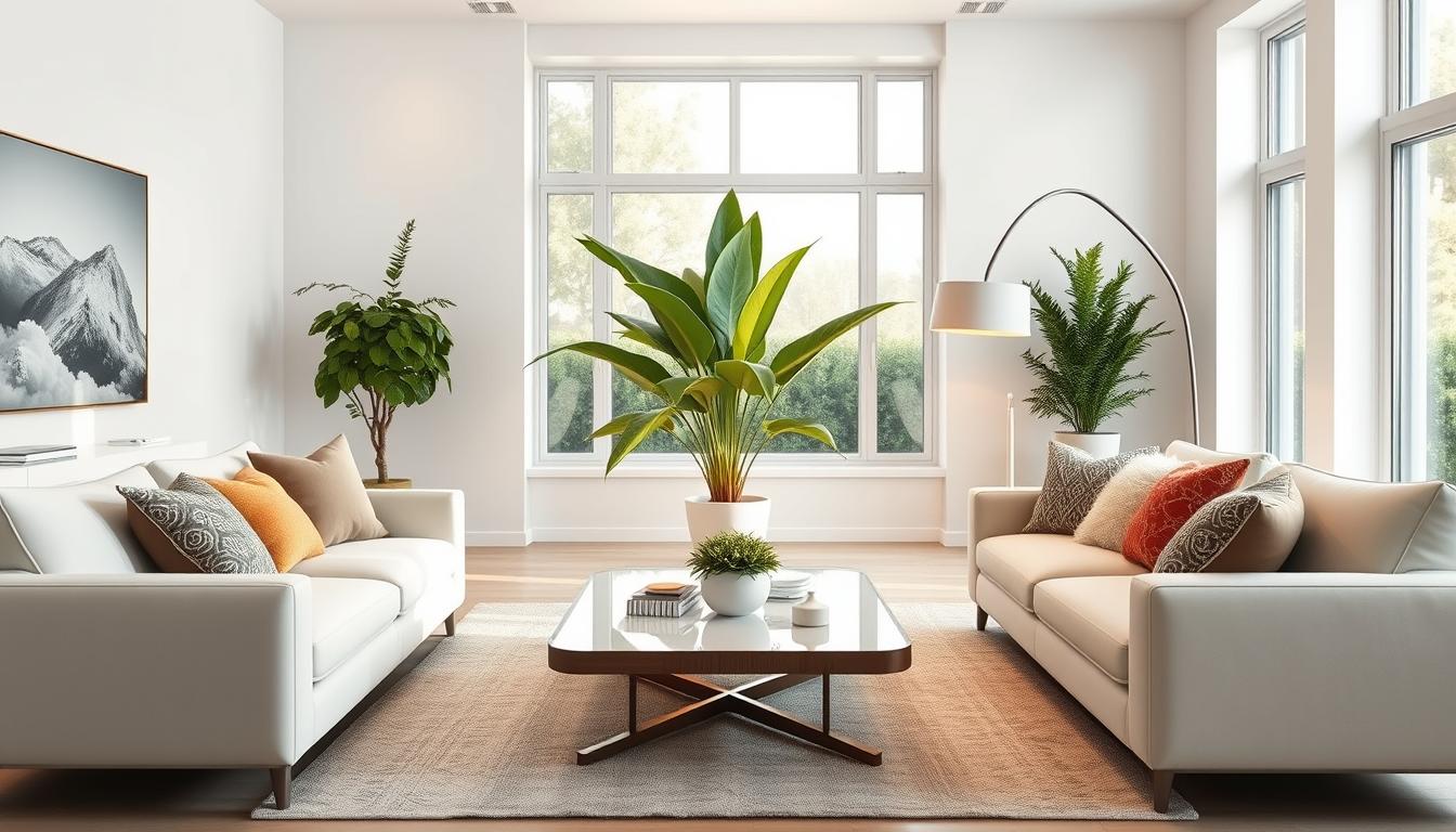 Białe ściany w salonie jakie dodatki