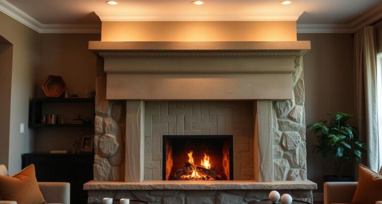 Czym obłożyć komin w salonie