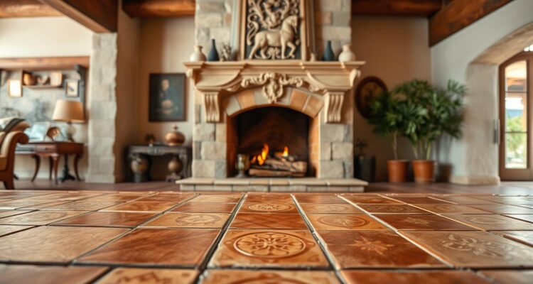 Jakie płytki wokół kominka