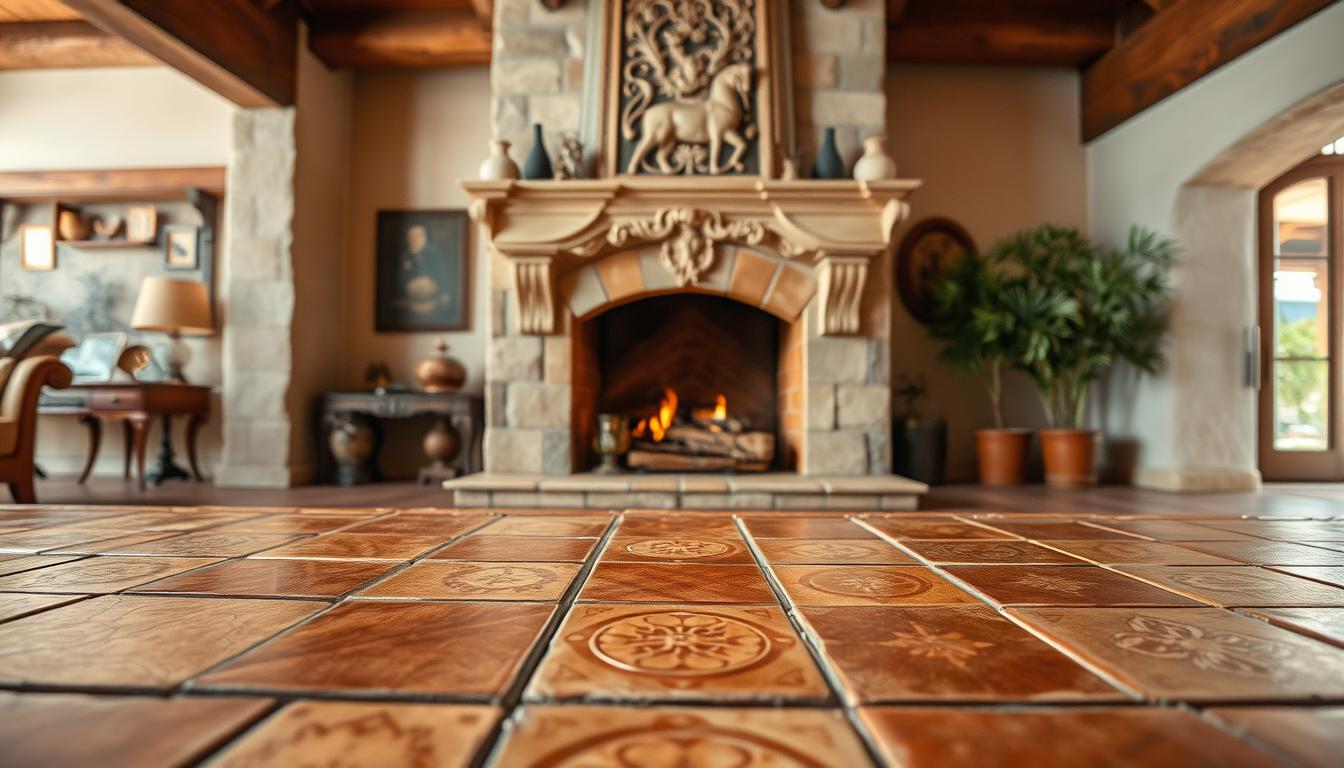 Jakie płytki wokół kominka